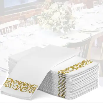 

50PCS Disposable Restaurant Paper Printing Dust-free Napkin Western Restaurant Towel