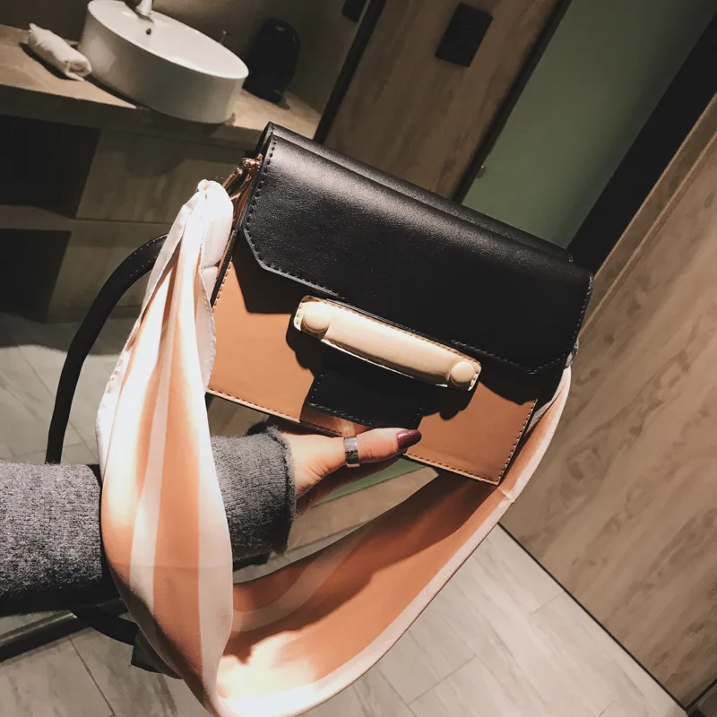 

Contrast Color Small Bag 2019 New Style Korean-style Fashion Versatile Messenger Bag Fashion Small Square Bag INS Super Fire WOM