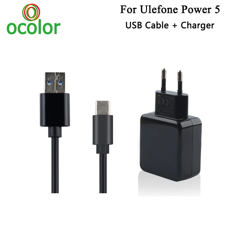 Зарядное устройство ocolor для Ulefone Power 5 адаптер с европейской вилкой зарядная