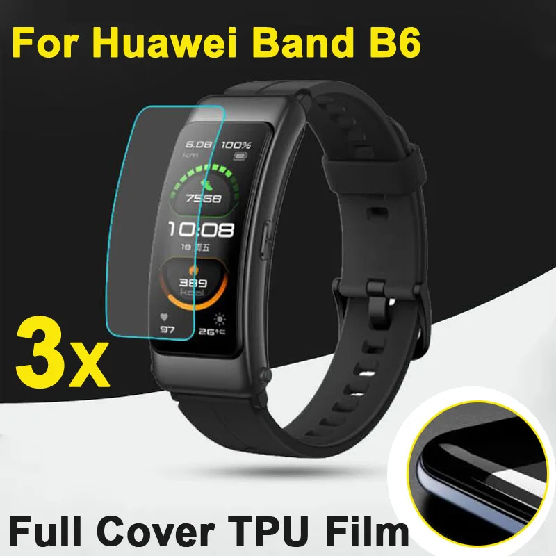 3pcs TPU For Huawei B6 Soft Anti-scratch Guard Cover Honor Band GPS sports SmartWatch Full Screen Protectors film | Мобильные
