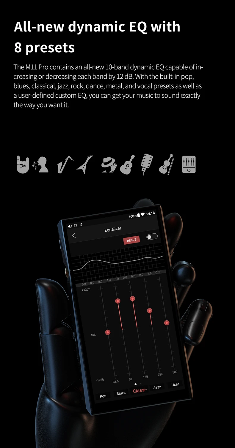FiiO M11 Pro 64 ГБ Android Hi-Res музыкальный плеер с двойной AK4497/THX AAA-78/atpX HD/LDAC/Bluetooth/DSD/Tidal/Spotify