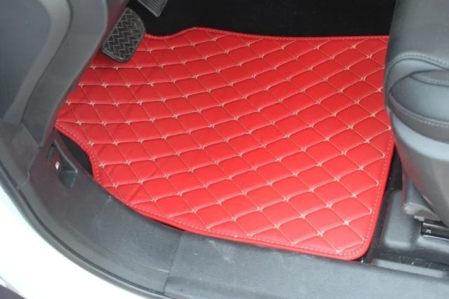 Универсальные автомобильные коврики для Audi A3 A4 A5 A6 allroad A7 A8 A8L Q3 Q5 Q7 5D Водонепроницаемый Всепогодный ковер 5D Универсальный Автомобильный пол - Название цвета: Brigh Red B1 PCS