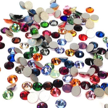 

Colorful Nail Rhinestones Strass Non Hotfix Flatback Glass Stones Glue in Handicrafts Accessories Crystals For Needlework Dress