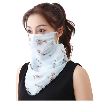 

Summmer Women Girl Sun Protection Print Scarf Masks Sport Dustproof Neck Scarf Face Cover маска от вирусов модная For Cycling