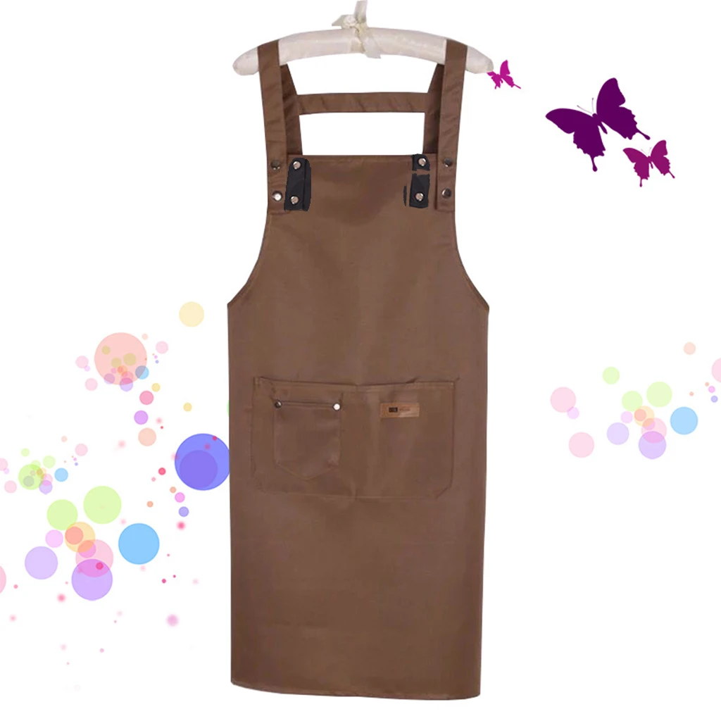 Fashion Christmas Brief Adult Apron Bib Aprons Coffee Shop Working Apron With Big Pocket Kitchen Baking Cooking Accessories