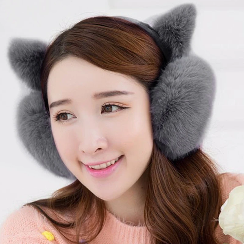 SuperB&G плюшевые Женская зимняя обувь Earmuff теплый наушники для девочек наушники искусственного меха кролика уха дизайн защита ушей наушники