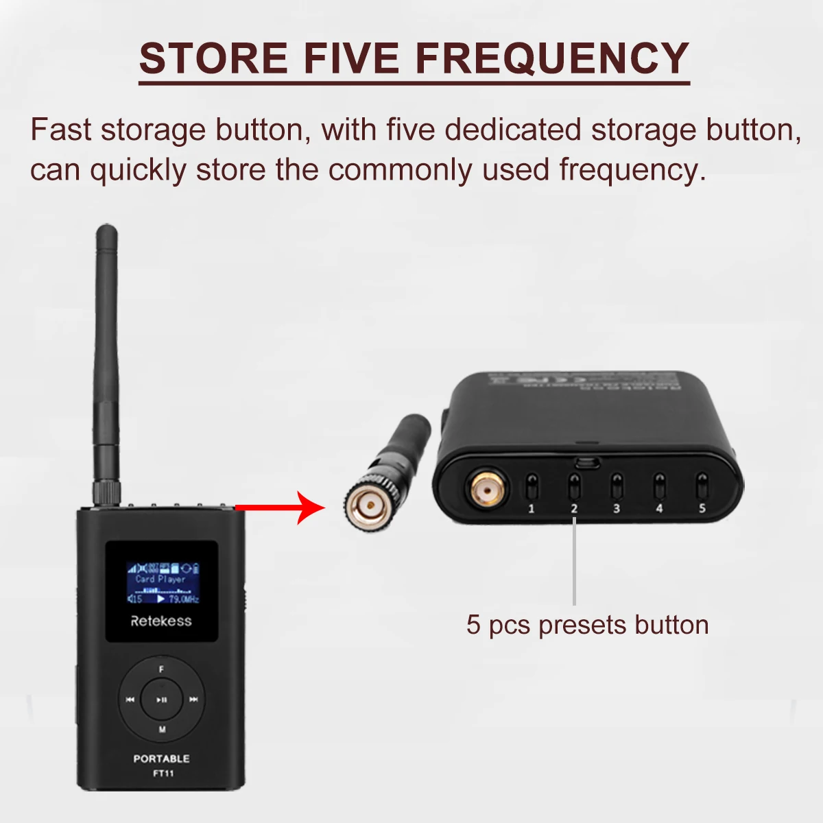 1 FM Transmitter FT11+10 FM Radio Receiver PR13
