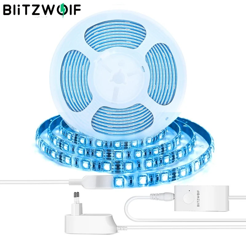 BlitzWolf BW-LT11, 2 м/5 м, умное управление с помощью приложения, RGBW, светодиодный светильник в комплекте или 1 м, светильник в полоску, удлинитель, плюс, ЕС, США, штекер, светодиодный светильник в полоску