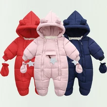 Newborn Baby Winter Rompers Toddler Boy Girl Warm Jumpsuits Infant Long Sleeve Clothes Cotton Baby Costume Crawling Clothes