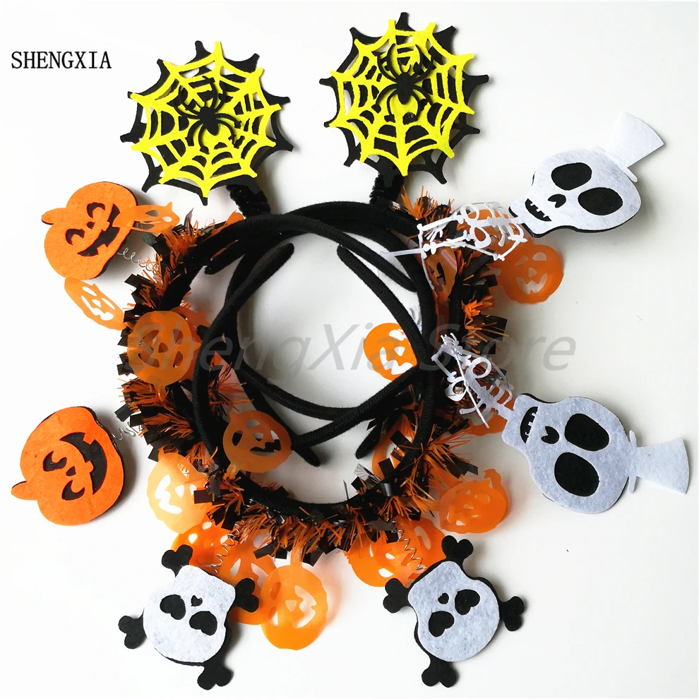 

Halloween Animal Headband Spider pumpkin Witch Atmosphere Performance Headdress Adult Child Cosplay skull Hair Accessories