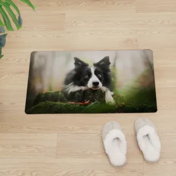 

Border Collie Entrance Doormat Front Door Leather Carpet Protect Floor PVC Floor Mat Non-slip Kitchen Mat Modern Home Decoration