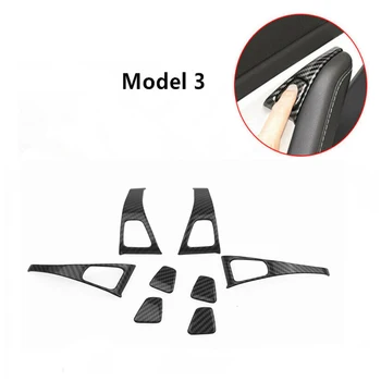 

8Pcs Car Inner Door Armrest Window Lift Button Cover Trim Kit for Tesla Model 3 2018 2019 Window Lift Cover Trim