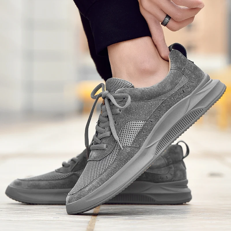Misalwa Summer / Autumn Men Designer Sneakers Casual Men loafers Skateboarding Shoes Sand Grey White Male Footwear
