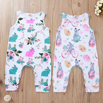 

Newborn Baby Girls Boys Romper Sleeveless Infant Jumpsuit Playsuit Clothes Outfit Cartoon Rabbit Baby Boys Rompers 0-24 Monthes
