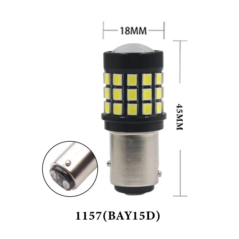 BAY15D White 2X Автомобильный светодиодный P21W 1156 BA15S 1157 BAY15D P21/5 Вт T20 7440 W21W 2835 42SMD DRL сигнала поворота Стоп-сигнал задний фонарь стоп-сигнала Авто белый красный DC12V - Испускаемый цвет: BAY15D White