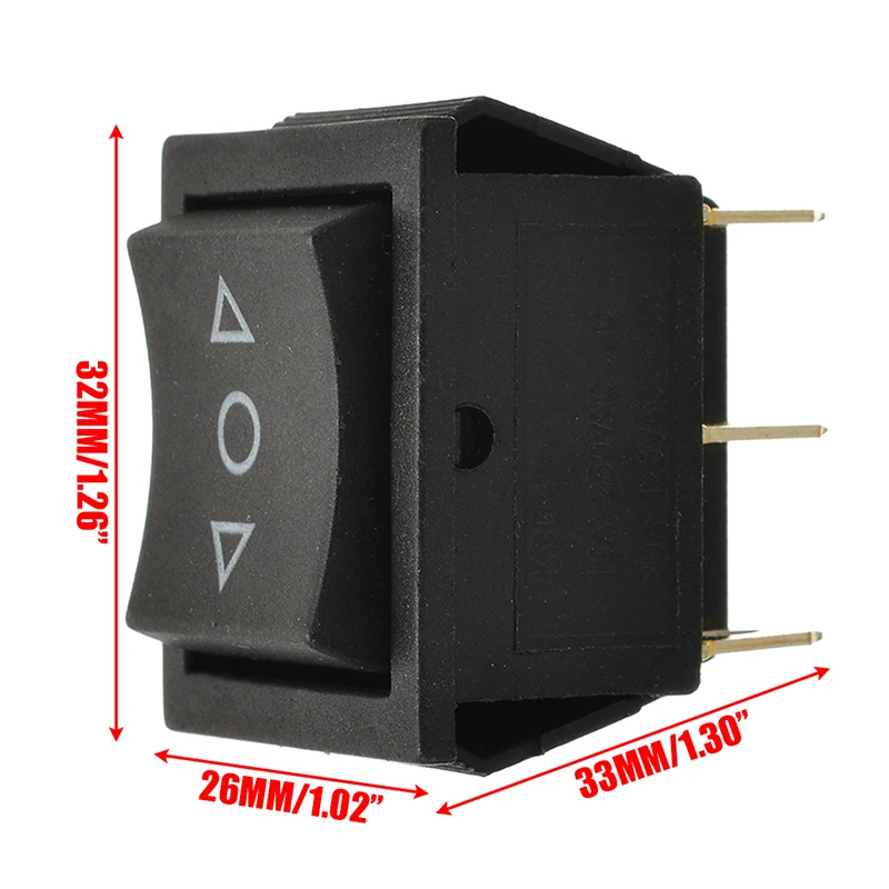 1pc Car 3 Position 6Pin On Off On DPDT Momentary Rocker Switch Control Button Power Window Accessories