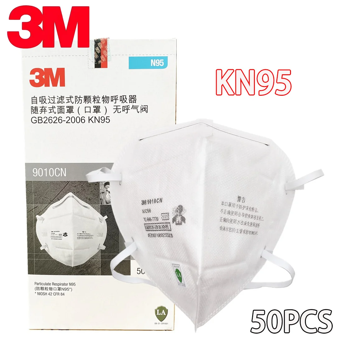

50pcs 3M 9010 Dust Mask KN95 9010CN Particulate Respirator Anti dust static Anti-Flu Safety Filter Protective Mask