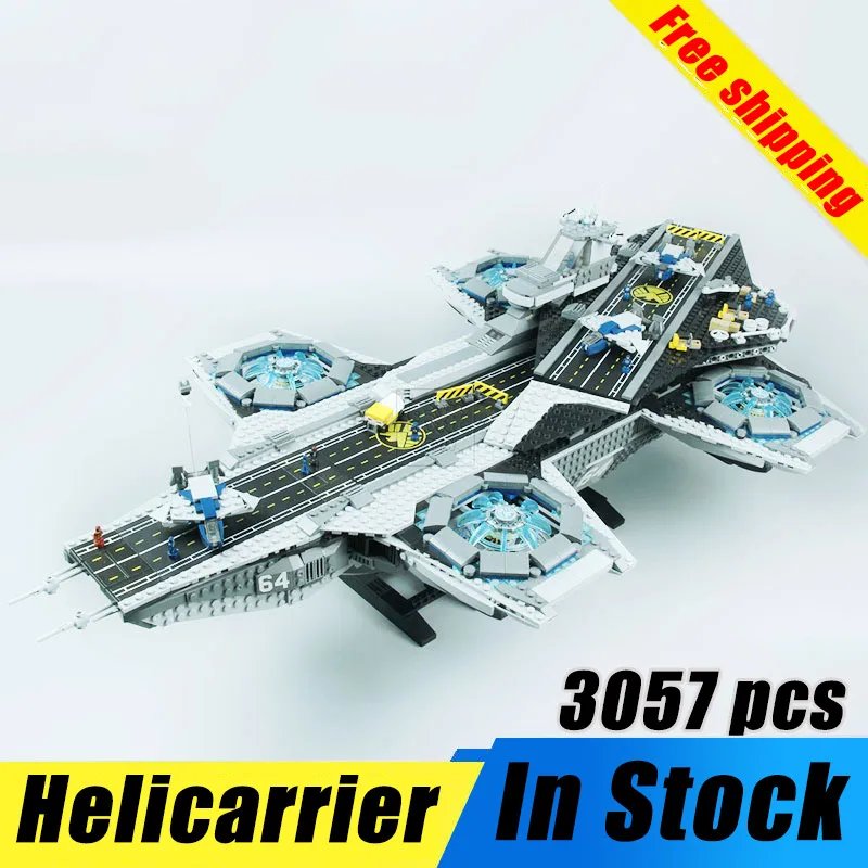 Супер Герои 07043 щит Helicarrier 3057 шт Модели Строительные блоки комплекты кирпичей мальчик игрушки совместимы с bela 76042