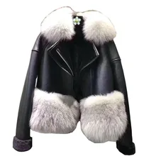 7 цветов осень-зима помпон из натурального меха пальто Для женщин с реальными бренд Fox Fur Trim натуральная замшевые с мехом Куртки