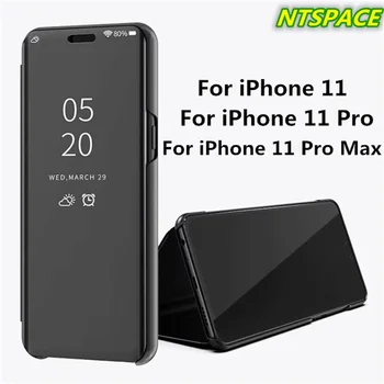 

10 Pcs/lot Luxury Mirror Case For iPhone 11 Pro Max Leather Smart Flip Cover For iPhone 11Flip Phone case For iPhone11 Pro Coque