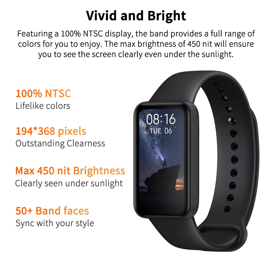 Global Version Xiaomi Redmi Smart Band Pro Mi Bracelet 6 Color AMOLED Screen Blood Oxygen Fitness Sleep Tracking 5ATM Waterproof 4