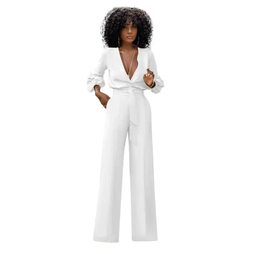 Black and white jumpsuit with sleeves Clearance