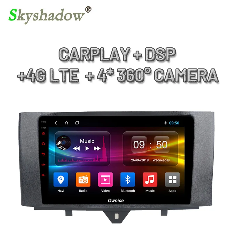 DSP ips панорамная камера Android 9 4G+ 64G Автомобильный dvd-плеер gps карта Радио Bluetooth wifi для Benz Smart 2011 2012 2013