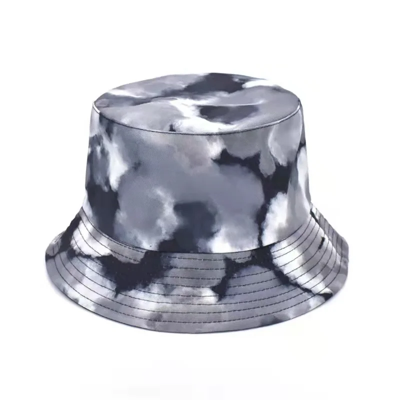 New Unisex Hip Hop Tie Dye Bucket Hat Cotton Foldable Double-Sided Fisherman Women Caps Men Outdoor Fishing Hiking Sunscreen | Аксессуары