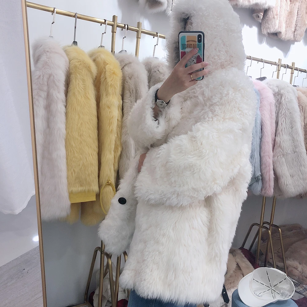 Настоящее пальто с мехом в Тоскане, Женское зимнее роскошное модное стильное пальто оверсайз