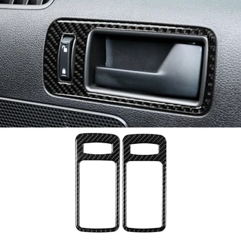 

2* Door Handle Bowl Frame Cover Premium Carbon Fiber Car Interior Decorative Sticker For Ford Mustang 2009-2013