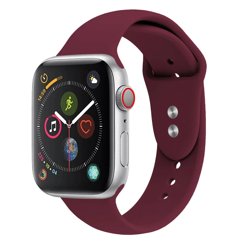 NO.3-Reddish-brown Спортивный силиконовый ремешок с двойной пряжкой для apple watch серии 4321 сменный Браслет для наручных часов ремешок для часов apple watch 42 38 - Цвет ремешка: NO.3-Reddish-brown