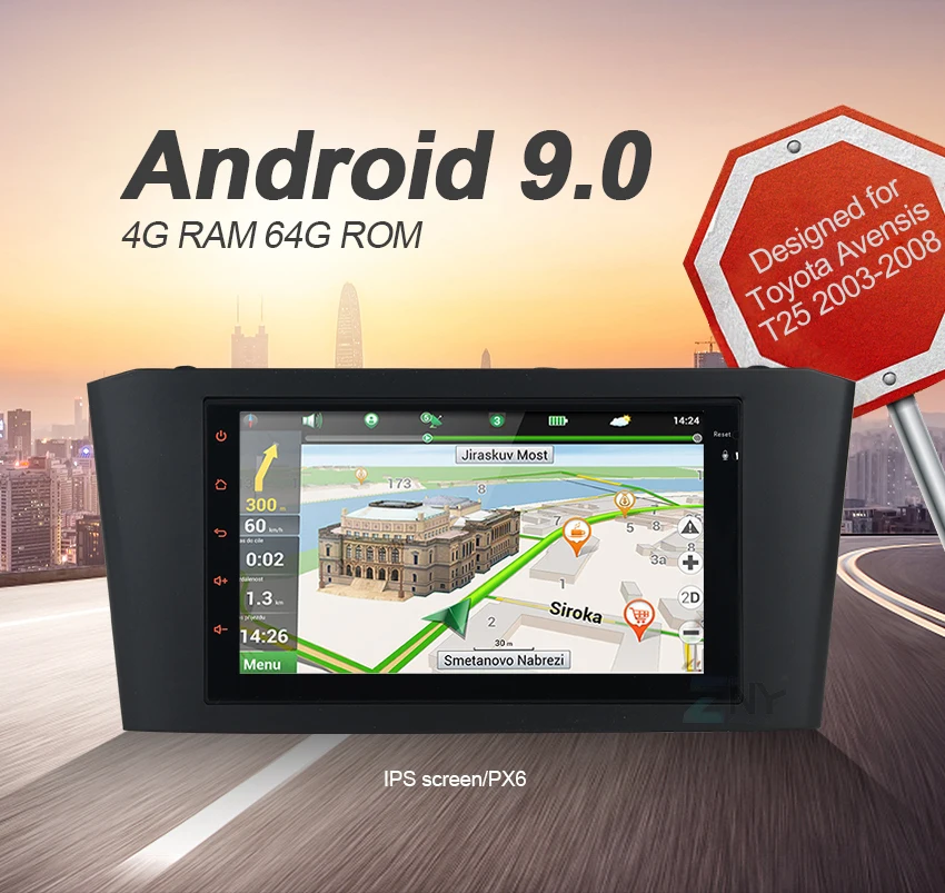 Top 2019 New 7" Android 9 Carplay For Toyota Avensis T25 2003 2004 2005 2006 2007 2008 Radio GPS Navigation DSP Audio Video TDA7850 0