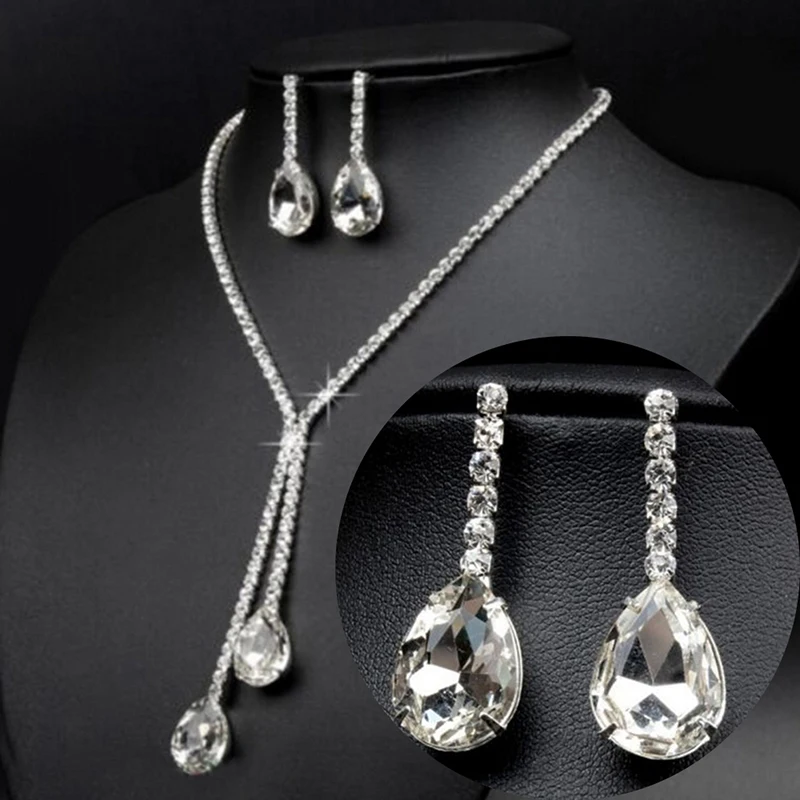 3PCS Luxury Bridal Crystal Jewelry Set