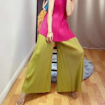 

LANMREM Sanzhai folds 2020 thin wide leg pants high waist large size slim loose versatile casual women's pants