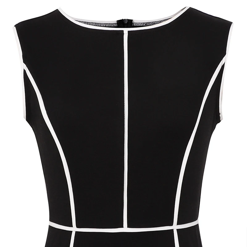 Vfemage Womens Autumn Elegant Colorblock Patchwork Contrast Slim Fit Casual Work Business Office Party Bodycon Pencil Dress 367
