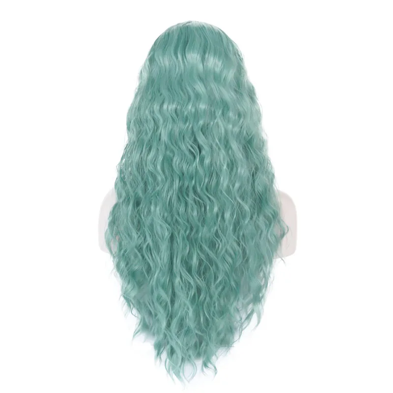 JOY&BEAUTY 28 дюймов синтетический парик на кружеве мятный зеленый фиолетовый красный розовый блондин синий длинные вьющиеся термостойкие парики для косплея