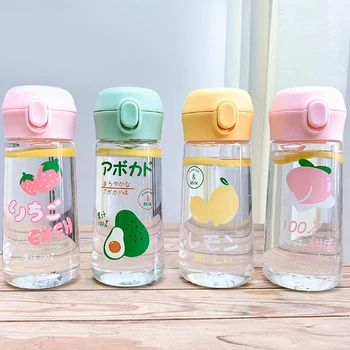 

Portable Large Capacity Cartoon Fruit Water Cup Bottle With Pop Cover Portable Fruit Water Cup 350/500ml