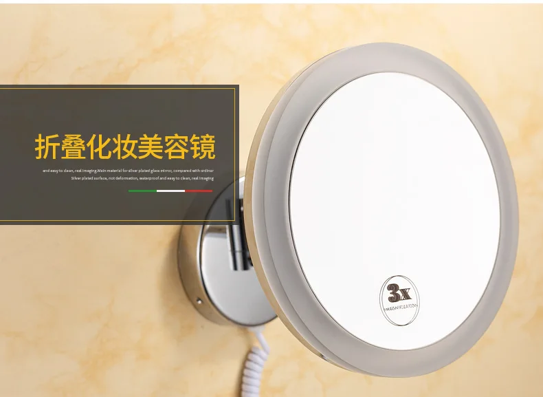 LVYI1806D Креативный светодиодный Парикмахерское зеркало складное зеркало для макияжа 3/5 раз увеличительное стекло напрямую от производителя
