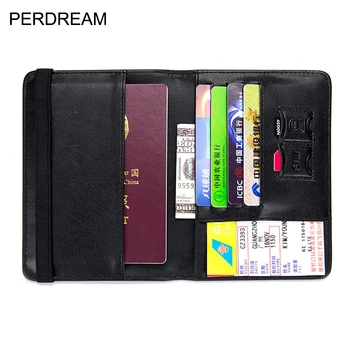 

Passport bag rfid air ticket clip men's leather thin section ID document this lady's sheepskin woven travel passport