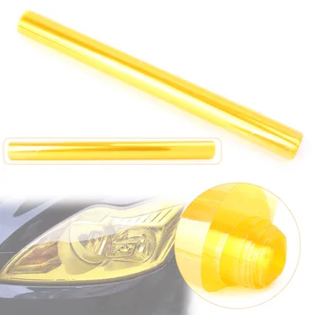 

30 x 120cm Yellow Tint Film Fog Tail Light Headlight Tinting Car Sticker Van Wrap Sheet Film Universal