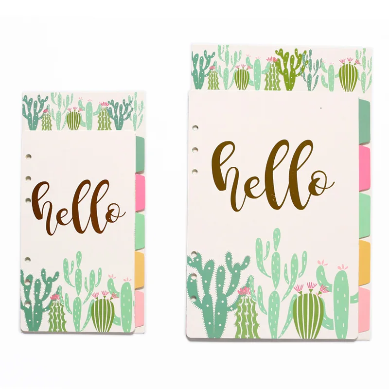 Creative A5 A6 Loose Leaf Notebook Divider 6 Hole Index Separator Diary Paper Planner Binders Students Staionery Supplies