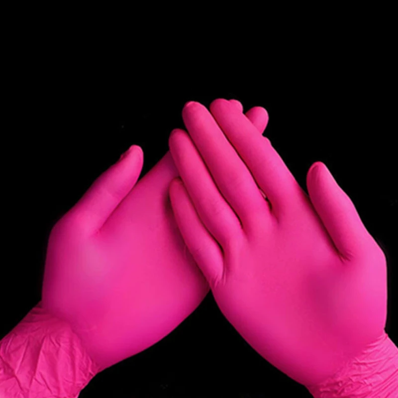 50 Pairs / Batch Wear-Resistant Durable Nitrile Disposable Gloves Food Medical Testing Household Cleaning Gloves Anti-Static Glo