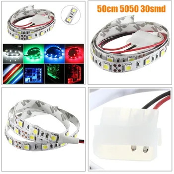 

50CM 30SMD 5050 LED Flexible Strip Light Suitable for Exterior Usage PC Computer Case Adhesive Lamp Non-Waterproof