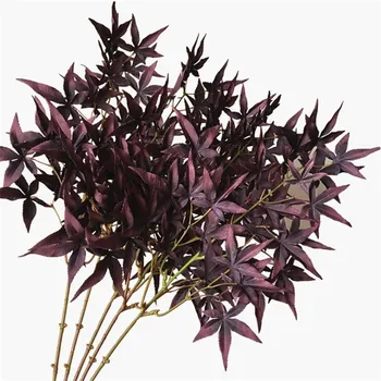 

Fake Blackcurrant Purple Maple Leaf 28.74" Length Simulation Greenery Green Plant for Home Decorative Artificial Plants