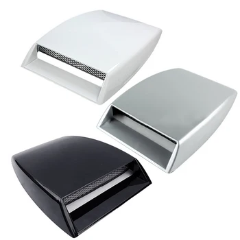 

Hot sale Black White Sliver Universal Car Fake 3D Vent Plastic Sticker Hood Scoop Exterior Decoration