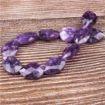 

Lanli Cut water drop Deep Amethyst DIY accessories production Necklace Earrings Bracelet beads pendant sweater chain