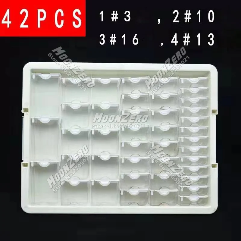 42 pcs set Стиль 78 Сетка Коробка для хранения лоток прозрачный колпачок для алмазной вышивки мозаика живопись инструмент Аксессуары плед для хранения ювелирных изделий - Цвет: 42 pcs set