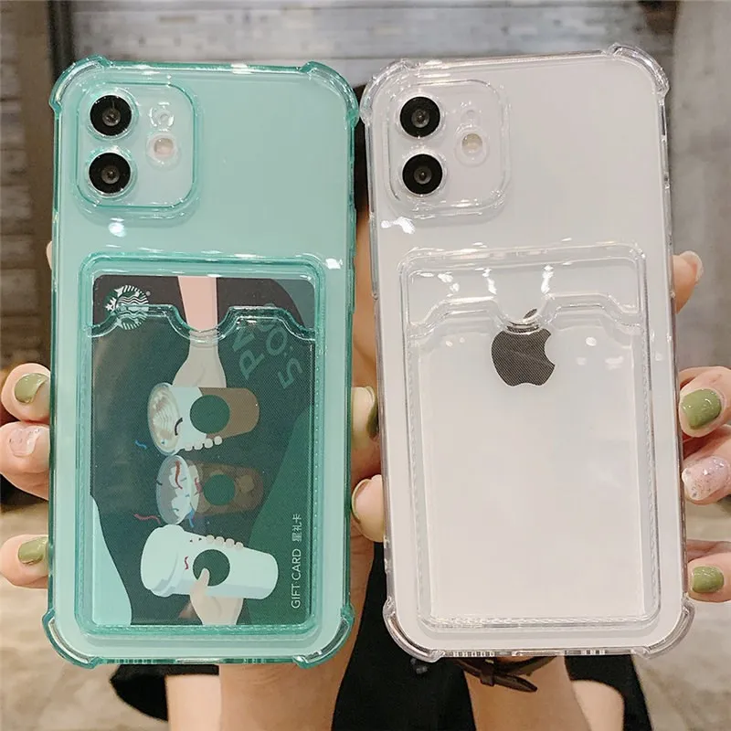 Custodia Per Telefono Con Supporto Per Carta Trasparente Per Huawei P30 P40 Pro Mate 30 40 Pro Nova 7 8 Pro Portafoglio In Tpu Custodia Morbida Antiur