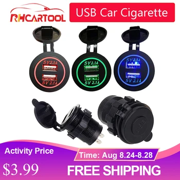

Super Car Moto Charger USB 12/24V Black Waterproof Auto Car Cigarette Lighter Socket For Mobile Motorcycle Free Shipping