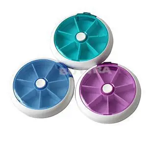 

7 Day Pill Cutter Tablet Container Pastillero Weekly Rotating Pill Box Travel Pill Case Splitter Pill Organizer Medicine Box